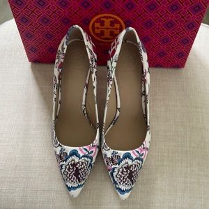 NIB Tory Burch Elana Happy Time Flower Pump 7.5